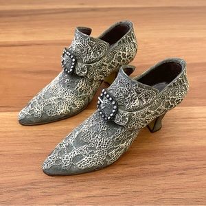Pair of Vintage Ceramic Bootie Ankle Boots Shoe Ornaments
